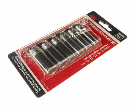 JTC Набор головок торцевых 3/8" 6-ти гранных 08-14мм средней глубины L=46мм 6 предметов JTC