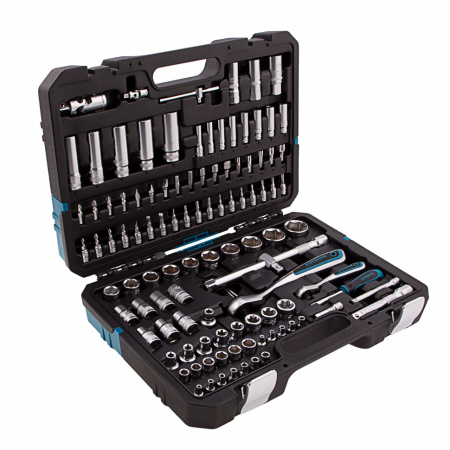 Набор инструментов, 1/4", 1/2", CrV, 120 зубьев, 109 предметов Gross Набор инструментов, 1/4", 1/2", CrV, 120 зубьев, 109 предметов Gross