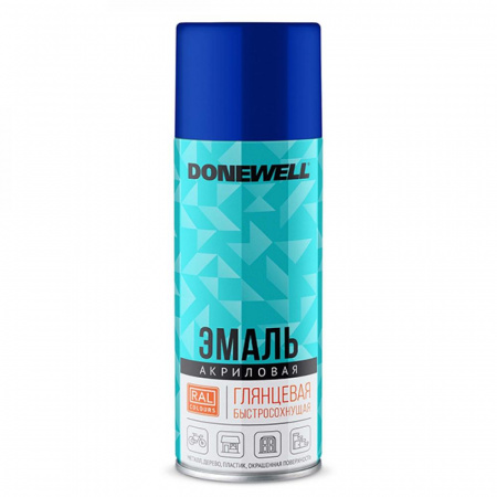 Эмаль аэроз. акриловая синяя глянцевая RAL5005 520мл Donewell DW-A5005 (12)