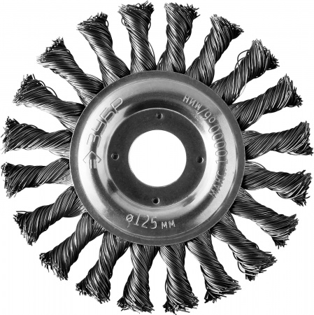 ЗУБР 125 мм, стальная проволоки 0.5 мм, щетка дисковая для УШМ, Профессионал (35190-125)