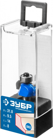 ЗУБР 31.8 x 14 мм, радиус 9.5 мм, фреза кромочная калевочная №2, Профессионал (28702-31.8)