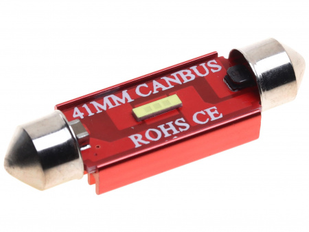 Автолампа C5W (SV8.5/8) LED 1 SMD 1860 WHITE 41мм с блокиратором ошибок CANbus 12-24V MISTAR /10