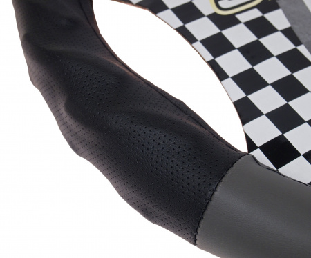 Оплетка руля MIS-2013LT06I(M) BLACK/GREY кожа MISTAR /1/25