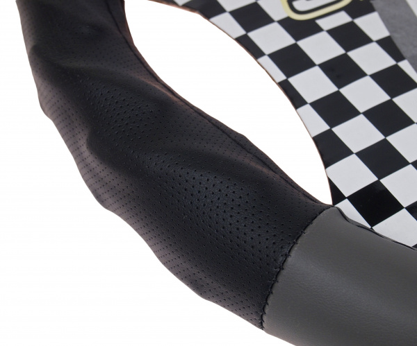 Оплетка руля MIS-2013LT06I(M) BLACK/GREY кожа MISTAR /1/25