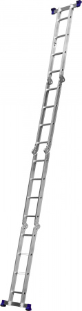 СИБИН ЛТ-44, 4 x 4 ступени, алюминиевая, четырехсекционная лестница-трансформер (38852)