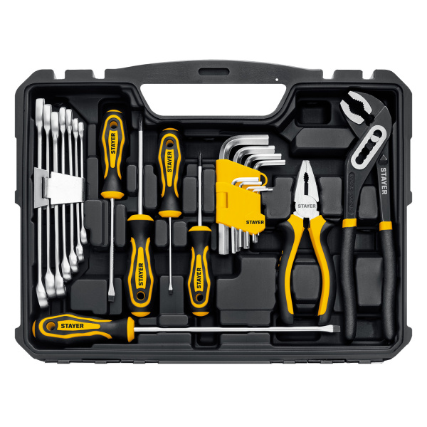 STAYER UNIVERSAL 83, 83 предм., (1/2″+ 1/4″), универсальный набор инструмента, Professional (27710-H83) STAYER UNIVERSAL 83, 83 предм., (1/2″+ 1/4″), универсальный набор инструмента, Professional (27710-H83)