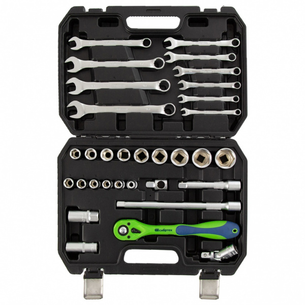 Набор инструментов 32 предмета, CrV, 1/2" Сибртех Набор инструментов 32 предмета, CrV, 1/2" Сибртех