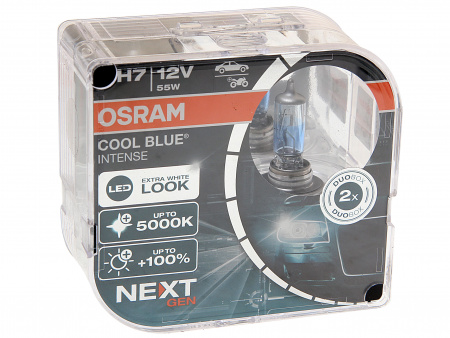 Автолампа H7 (55) PX26d+100% COOL BLUE INTENSE (NextGen) (евробокс, 2шт) до 5000K 12V OSRAM /1/10/100