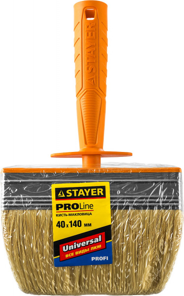 STAYER Universal MINI, 4 х 14 см, светлая натуральная щетина, пластмассовый корпус, все виды ЛКМ, макловица, Professional (0182-14)