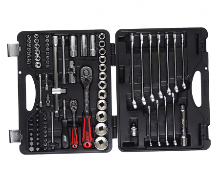 JTC Набор инструментов 85 предметов слесарно-монтажный 1/4",1/2" 12-ти гран. в кейсе JTC JTC Набор инструментов 85 предметов слесарно-монтажный 1/4",1/2" 12-ти гран. в кейсе JTC