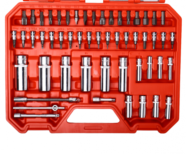 JTC Набор инструментов 114 предметов слесарно-монтажный 1/2",1/4" 6-ти гран.в кейсе JTC