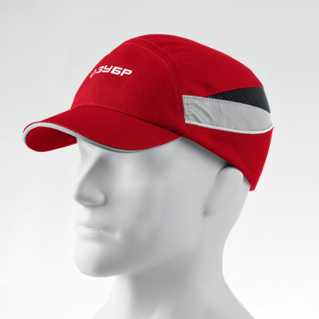 ЗУБР БИНОМ, красная, ударопрочный корпус, укороченный козырёк 55мм, размер от 54 до 59см, защитная каскетка, Профессионал (11096)