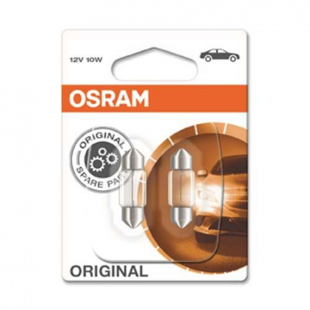 Автолампа C10W (SV8.5/8) 31мм (2шт) 12V OSRAM /1/10/50
