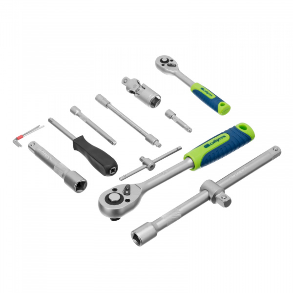 Набор инструментов, 1/2", 1/4", пластиковый кейс, 94 предмета// Сибртех Набор инструментов, 1/2", 1/4", пластиковый кейс, 94 предмета// Сибртех