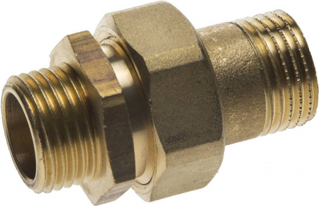 Соединитель GENERAL FITTINGS прямой с накидной гайкой, латунь, ш/ш, 1/2″