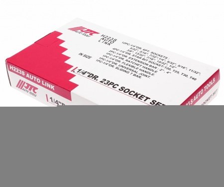 JTC Набор головок торцевых и насадок 1/4" 6-ти гранных 5/32"-1/2",Т20-Т40 23 предмета в кейсе JTC JTC Набор головок торцевых и насадок 1/4" 6-ти гранных 5/32"-1/2",Т20-Т40 23 предмета в кейсе JTC