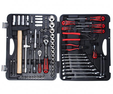 JTC Набор инструментов 90 предметов слесарно-монтажный 1/4",1/2" 6-ти гранных в кейсе JTC JTC Набор инструментов 90 предметов слесарно-монтажный 1/4",1/2" 6-ти гранных в кейсе JTC