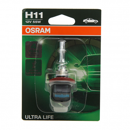 Автолампа H11 (55) PGJ19-2 ULTRA LIFE (блистер) 12V OSRAM /1/10