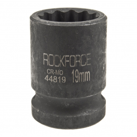 Головка торцевая 19мм 1/2" 12-гранная ударная L=58мм ROCKFORCE RF-44819 /1/225 Головка торцевая 19мм 1/2" 12-гранная ударная L=58мм ROCKFORCE RF-44819 /1/225