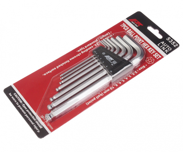 JTC Набор ключей шестигранных 2.5-10мм Г-образных с шаром 7 предметов JTC JTC Набор ключей шестигранных 2.5-10мм Г-образных с шаром 7 предметов JTC