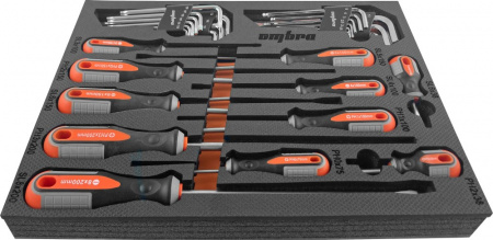 OMT29STE Набор отверток стержневых ROUND GRIP и торцевых ключей в EVA ложементе 280х375 мм, 29 предметов