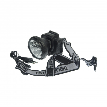 Фонарь UF-5362 7 LED BLACK/SILVER головной  с аккумулятором, 2 режима 220V ULTRAFLASH /1/5/100