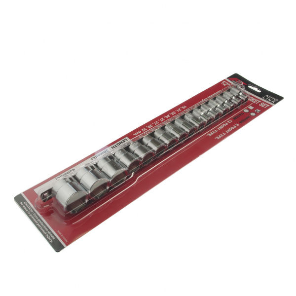 JTC Набор головок торцевых 1/2" 10-32мм 6-ти гранных на планке JTC