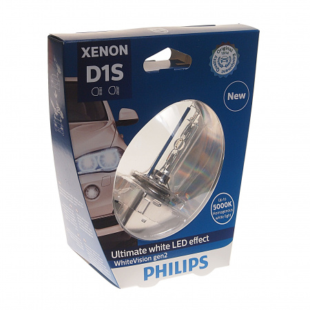 Автолампа D1S (35) PK32d-2  Xenon WhiteVision gen2 (блистер) 5000К 85V PHILIPS /1/2
