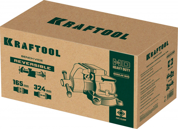 KRAFTOOL Reversible 165 мм, расход 324 мм, Слесарные тиски (32705-165)