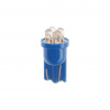 Автолампа T10W (W2,1x9,5d) 4 LED BLUE 10лм   12V MEGAPOWER /10 /100