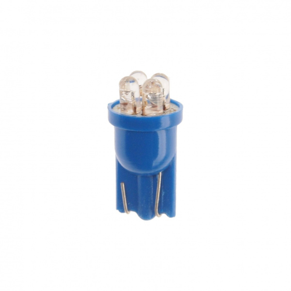 Автолампа T10W (W2,1x9,5d) 4 LED BLUE 10лм   12V MEGAPOWER /10 /100 Автолампа T10W (W2,1x9,5d) 4 LED BLUE 10лм   12V MEGAPOWER /10 /100