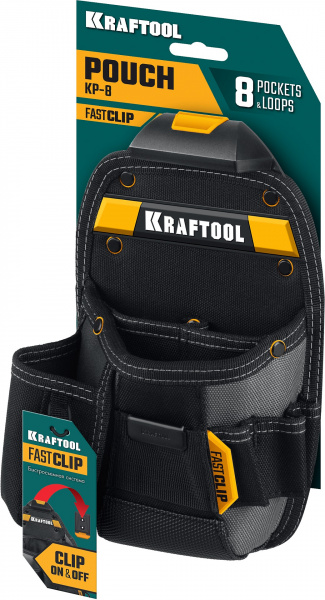 KRAFTOOL KP-8 поясная сумка с быстросъёмным креплением FastClip, 170 х 260 мм (38776)