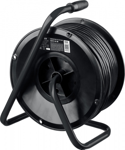 STAYER S-207, ПВС, 2 х 0.75 мм2, 50 м, 2200 Вт, удлинитель на катушке (55073-50)