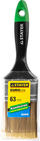 STAYER UNIVERSAL-ARTEX, 63 мм, 2.5″, искусственная щетина, деревянная ручка, для высокотекучих ЛКМ, плоская кисть (0106-063)