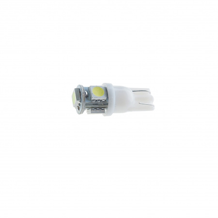 Автолампа T10W (W2,1x9,5d) 4 SMD 5050 WHITE 6000K 80лм  24V MEGAPOWER /10 /100