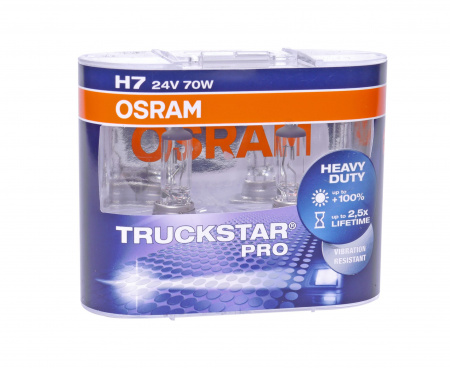 Автолампа H7 (70) PX26d +120% TRUCKSTAR PRO (евробокс, 2шт) 24V OSRAM /1/10