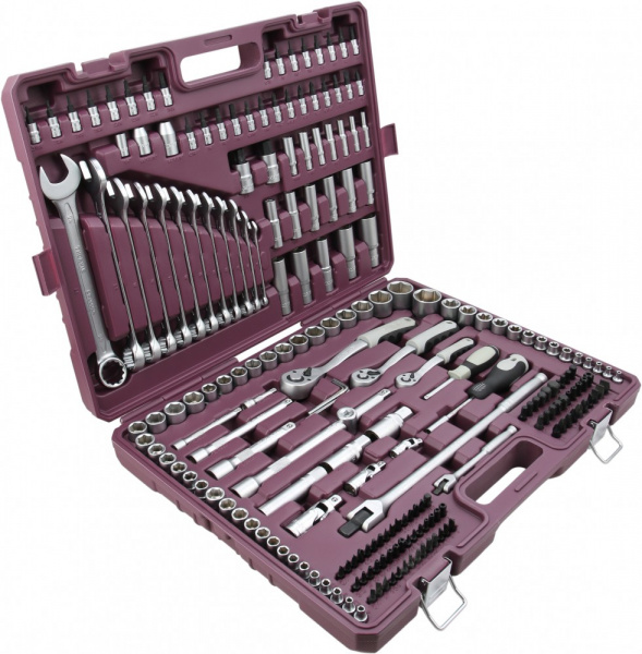 TS217 Набор инструмента универсальный 1/4", 3/8", 1/2"DR, 217 предметов TS217 Набор инструмента универсальный 1/4", 3/8", 1/2"DR, 217 предметов