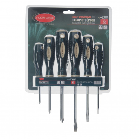 Набор отверток магнитных "Profi" 6пр.(SL:5.5х100,6.5х125,8.0х150мм; PH:1х75,2х100,3х125мм)в блистере ROCKFORCE /1
