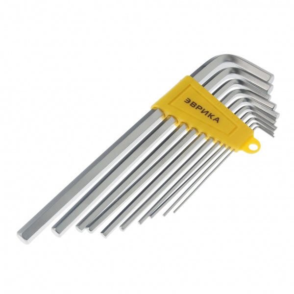 Набор ключей шестигранных ER-15101XL:Г-образных экстра длинных 1.5-10мм 10пр. ЭВРИКА /1/12/60 Набор ключей шестигранных ER-15101XL:Г-образных экстра длинных 1.5-10мм 10пр. ЭВРИКА /1/12/60