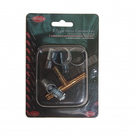 Разветвитель RF-E102-6/1 T-образный "елочка" 6мм + хомуты (в блистере) ROCKFORCE /1