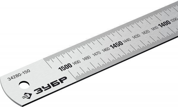 ЗУБР Про-150, длина 1.5 м, усиленная нержавеющая линейка, Профессионал (34280-150)