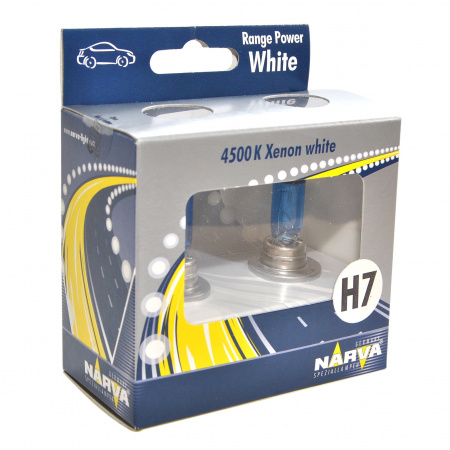 Автолампа H7 (55) PX26d RANGE POWER WHITE 4500K (2шт) 12V NARVA /1/10 (ст.артикул: 98518RPW2)
