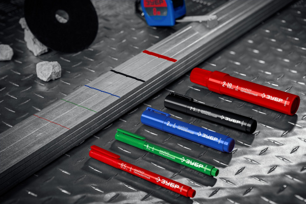 ЗУБР МП-300К чёрный, 2-5 мм, клиновидный перманентный маркер (06323-2)