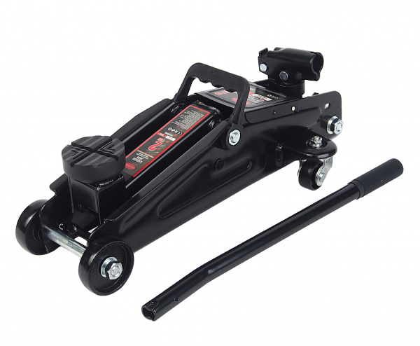 Домкрат гидравлический RF-TH22005C подкатной 2т с вращающейся ручкой 180° и резиновой накладкой (h min 140мм, h max 340мм,вес 10 кг) в кейсе ROCKFORCE