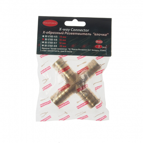 Разветвитель RF-E102-4/6 X-образный "елочка" 16мм ROCKFORCE /1