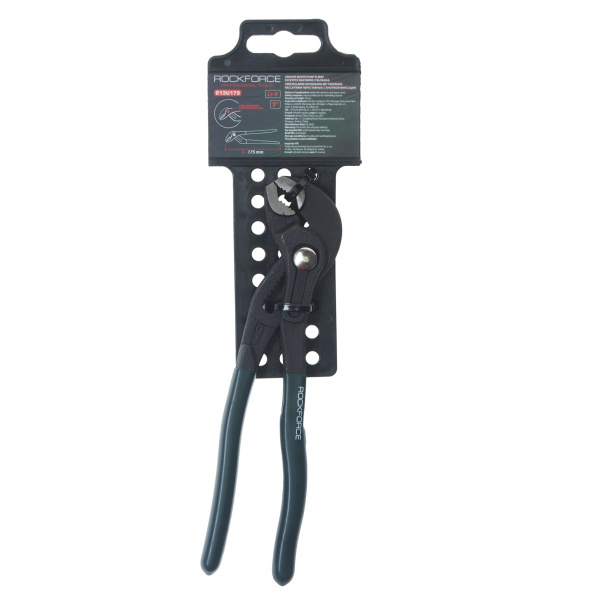 Пассатижи RF-613U175 переставные сантехнические с кнопкой фиксации Cr-V 7" -175мм ROCKFORCE /1/100