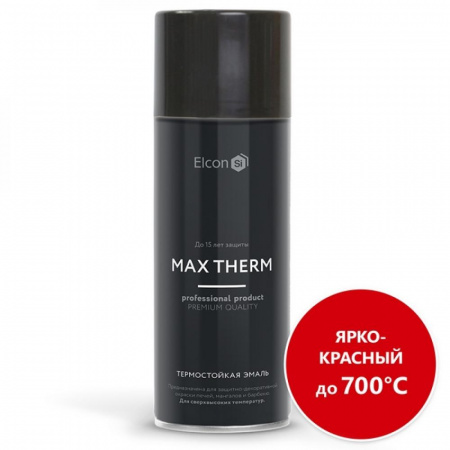 Эмаль аэроз. термостойкая 400град  ярко-красная 520мл Elcon MAX THERM (12)