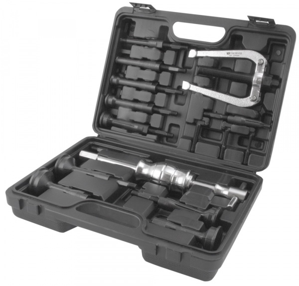 SHIPS858 Съемник подшипников с цанговыми захватами за внутреннюю обойму и обратным молотком в наборе, диапазон захватов 8-58 мм