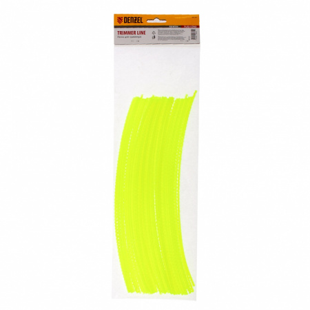 Леска для триммера, "зубчатый квадрат" нарезанная 3 мм х 30 см, 50 шт Flex cord Denzel