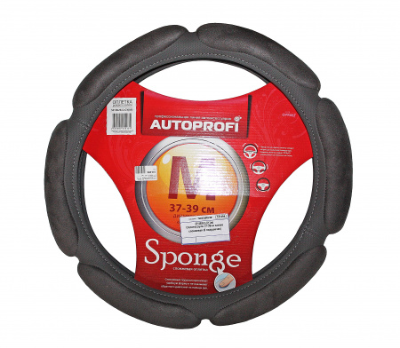 Оплетка руля SP-5026 (M) DARK GREY алькантара AUTOPROFI /1/10